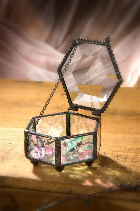 small clear glass jewelry box